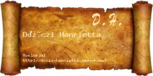 Dóczi Henrietta névjegykártya
