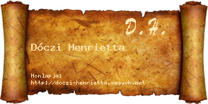 Dóczi Henrietta névjegykártya