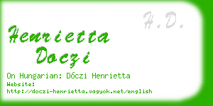 henrietta doczi business card