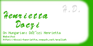 henrietta doczi business card